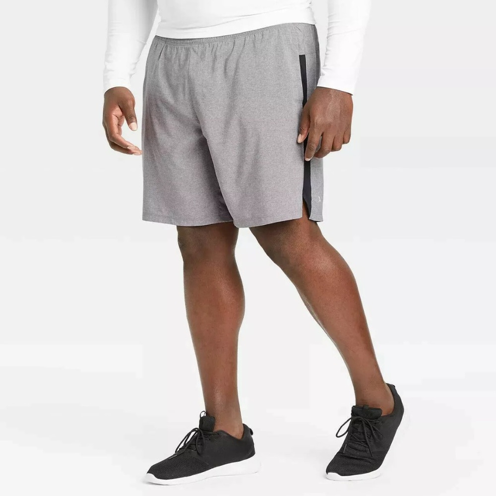 All in Motion Men's Gray 9” Lined Athletic Running Shorts XXL